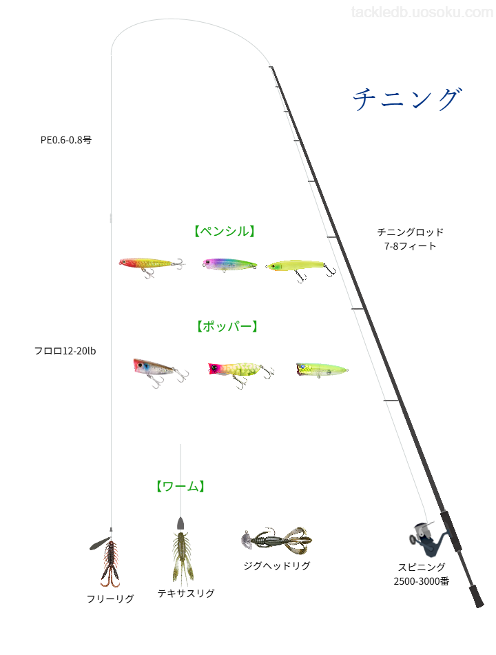 チニングの基本仕掛け・タックル