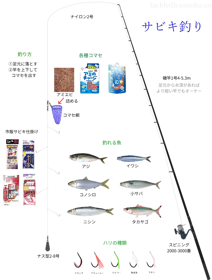 サビキ釣りの基本仕掛け・タックル