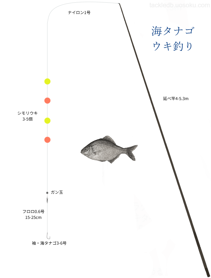 海タナゴウキ釣りの基本仕掛けとタックル