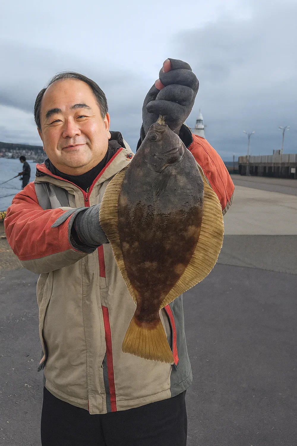 江ノ島湘南大堤防でマコガレイを釣った持田