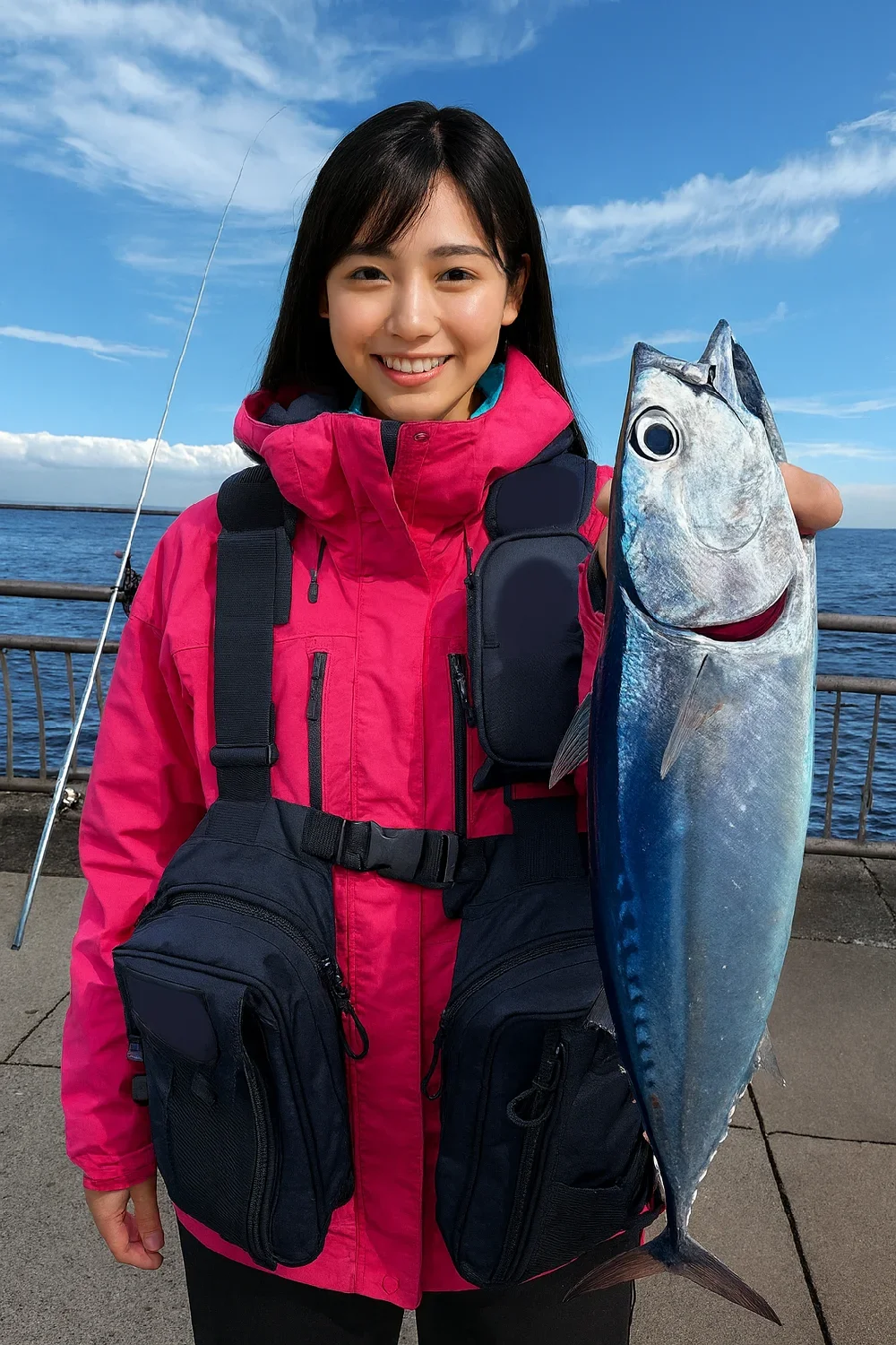 東扇島西公園でソウダガツオの釣果を得た黒川