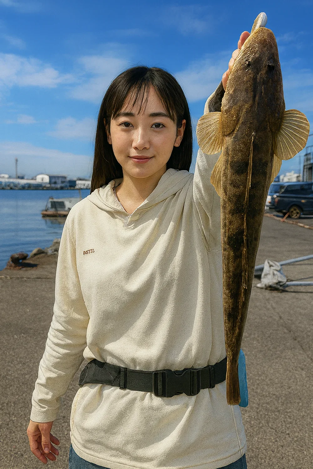 千鳥運河でマゴチの釣果を得た国生