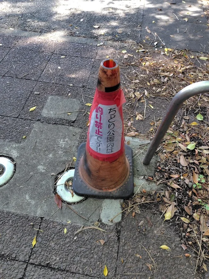 ちどり公園釣り禁止の掲示