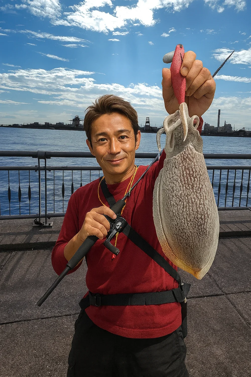 東扇島西公園でシリヤケイカの釣果を得た亀岡