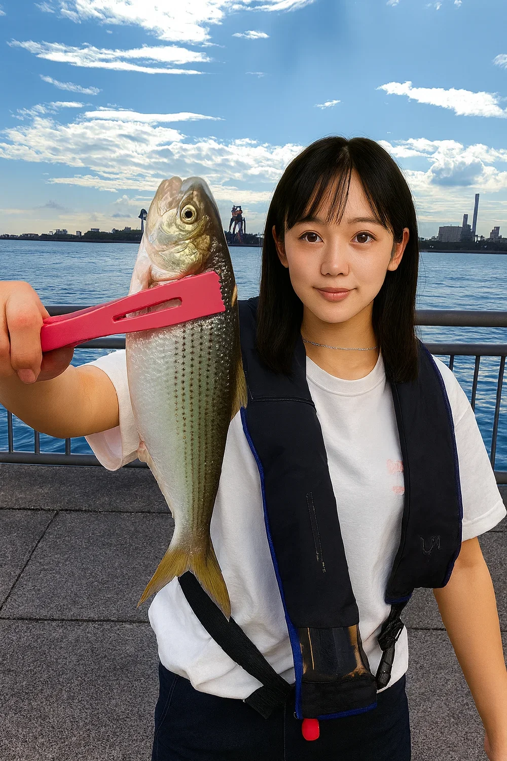 東扇島西公園でコノシロを釣った国生