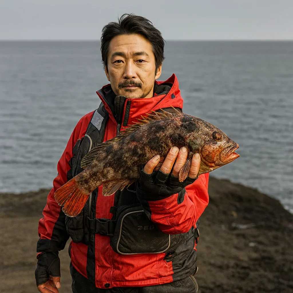 江ノ島裏磯泉ヶ崎付近でブダイを釣った佐々木