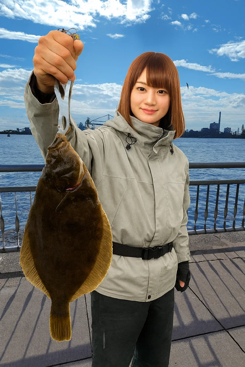 東扇島西公園でカレイを釣った山際