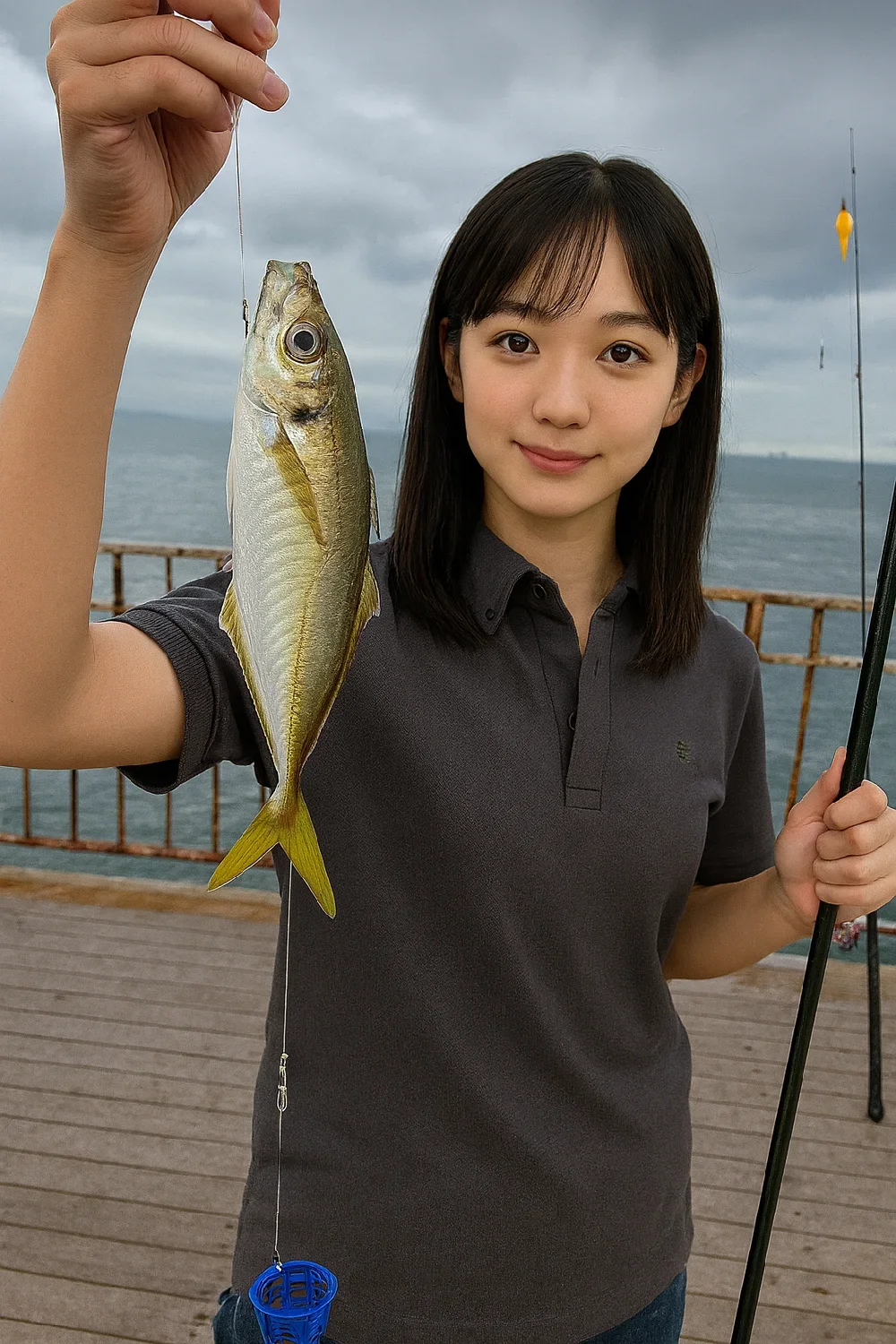 江ノ島湘南大堤防テラスでアジを釣った国生