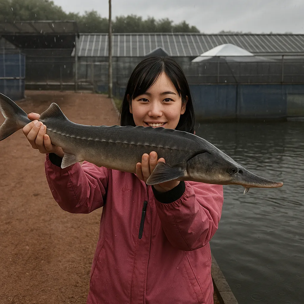 OyamaWaterPark遊水園でチョウザメの釣果を得た黒川.webp