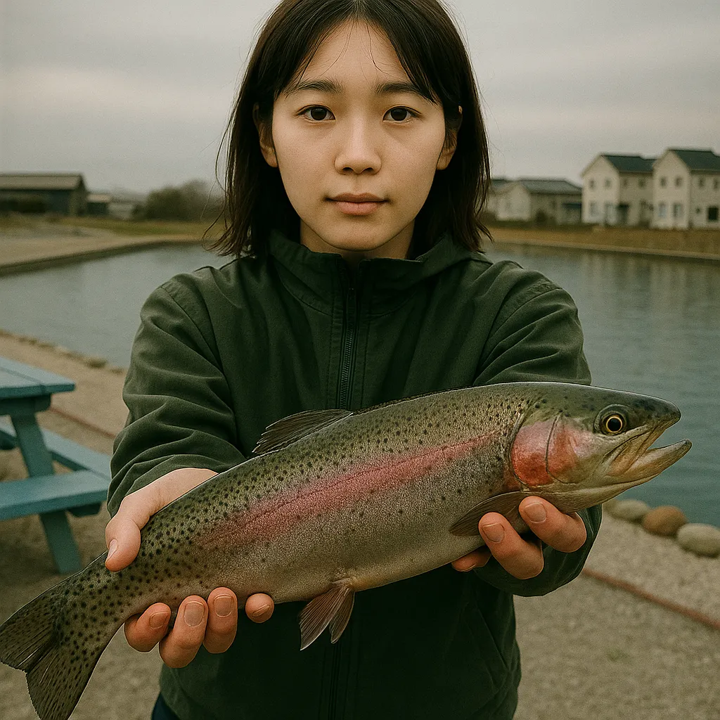 TSURIBORI弁天閣でニジマスの釣果を得た森永.webp