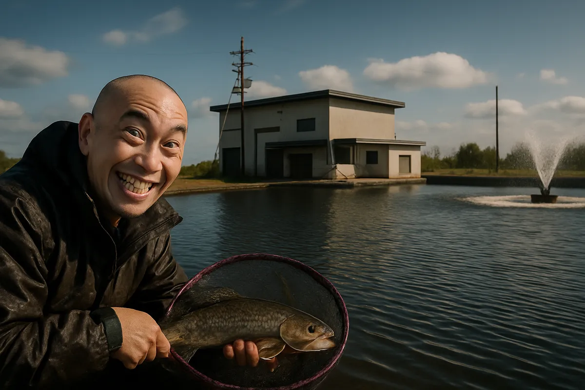 あづみ野フィッシングセンターでイワナの釣果を得たがんだま君.webp