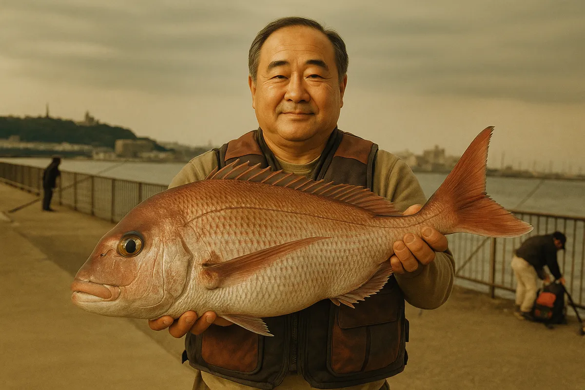 うみかぜ公園でマダイの釣果を得た持田.webp
