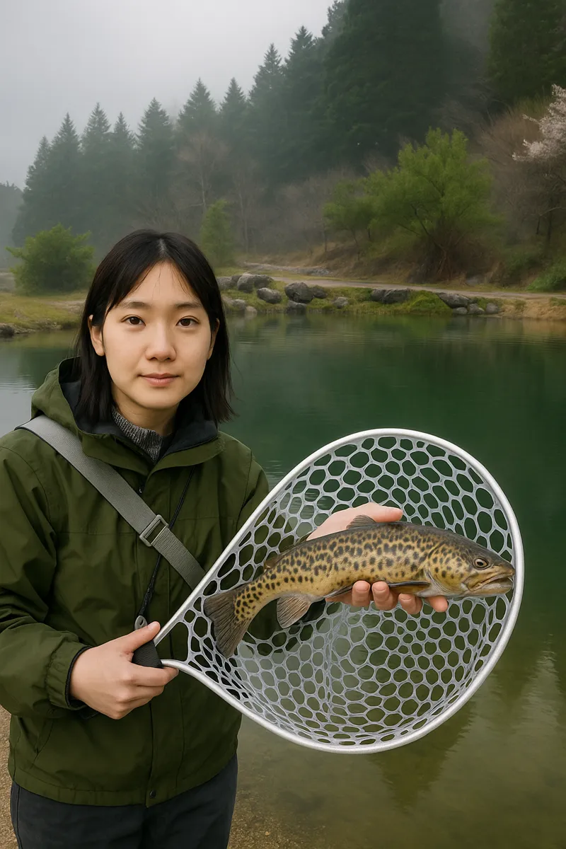 おくとねフィッシングパークでタイガートラウトの釣果を得た森永.webp