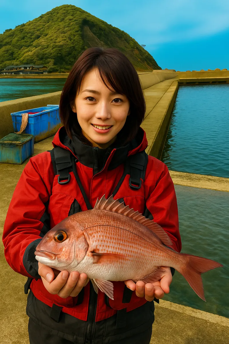 ひるが海上釣り堀でマダイの釣果を得た西岡.webp