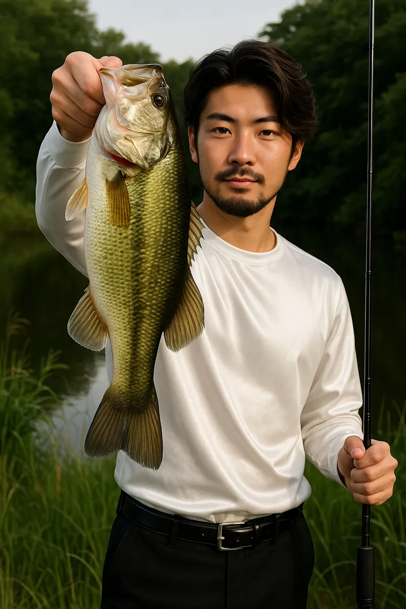 びん沼でブラックバスの釣果を得た澤田.webp