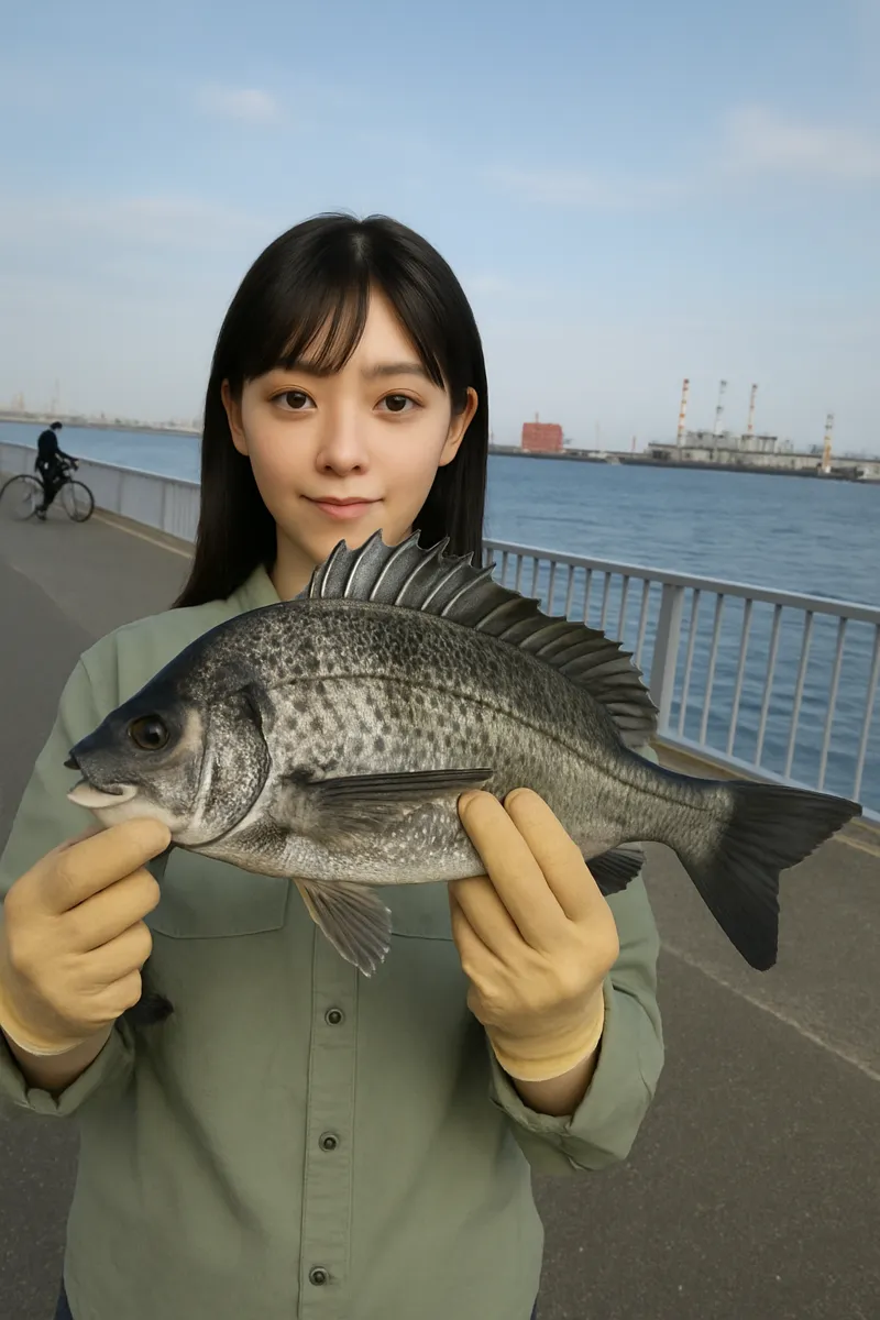 ふれーゆ裏でクロダイの釣果を得た国生.webp