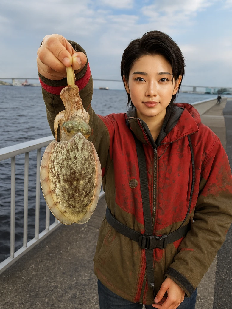 ふれーゆ裏でコウイカの釣果を得た佐伯.webp