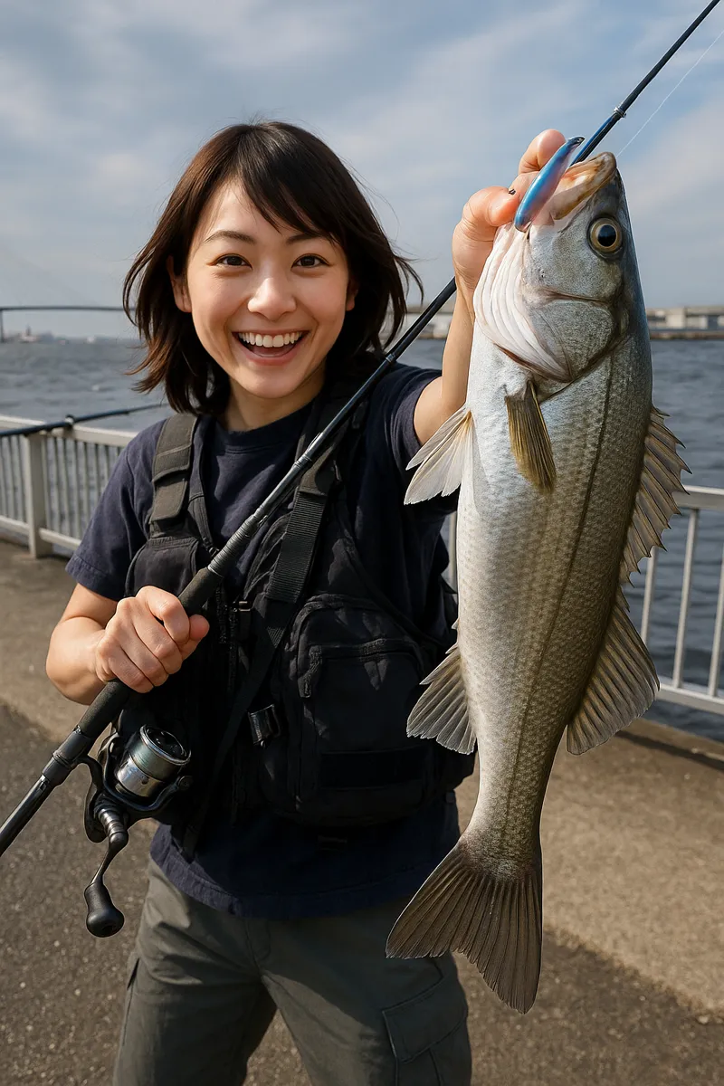 ふれーゆ裏でシーバスの釣果を得た西岡.webp