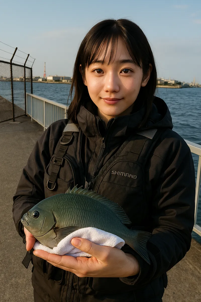 ふれーゆ裏でメジナの釣果を得た黒川.webp