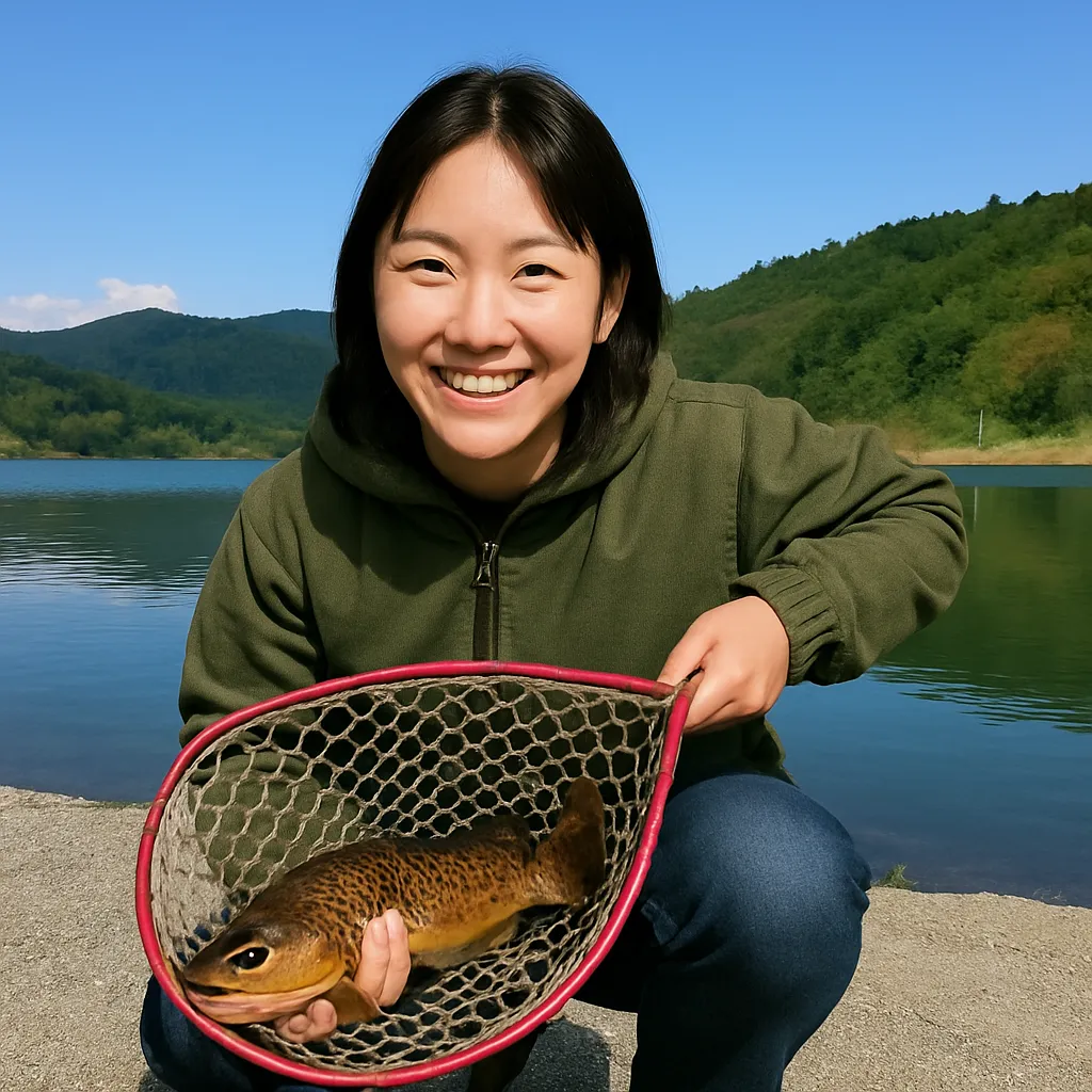 ウォーターパーク長瀞でブラウントラウトの釣果を得た森永.webp