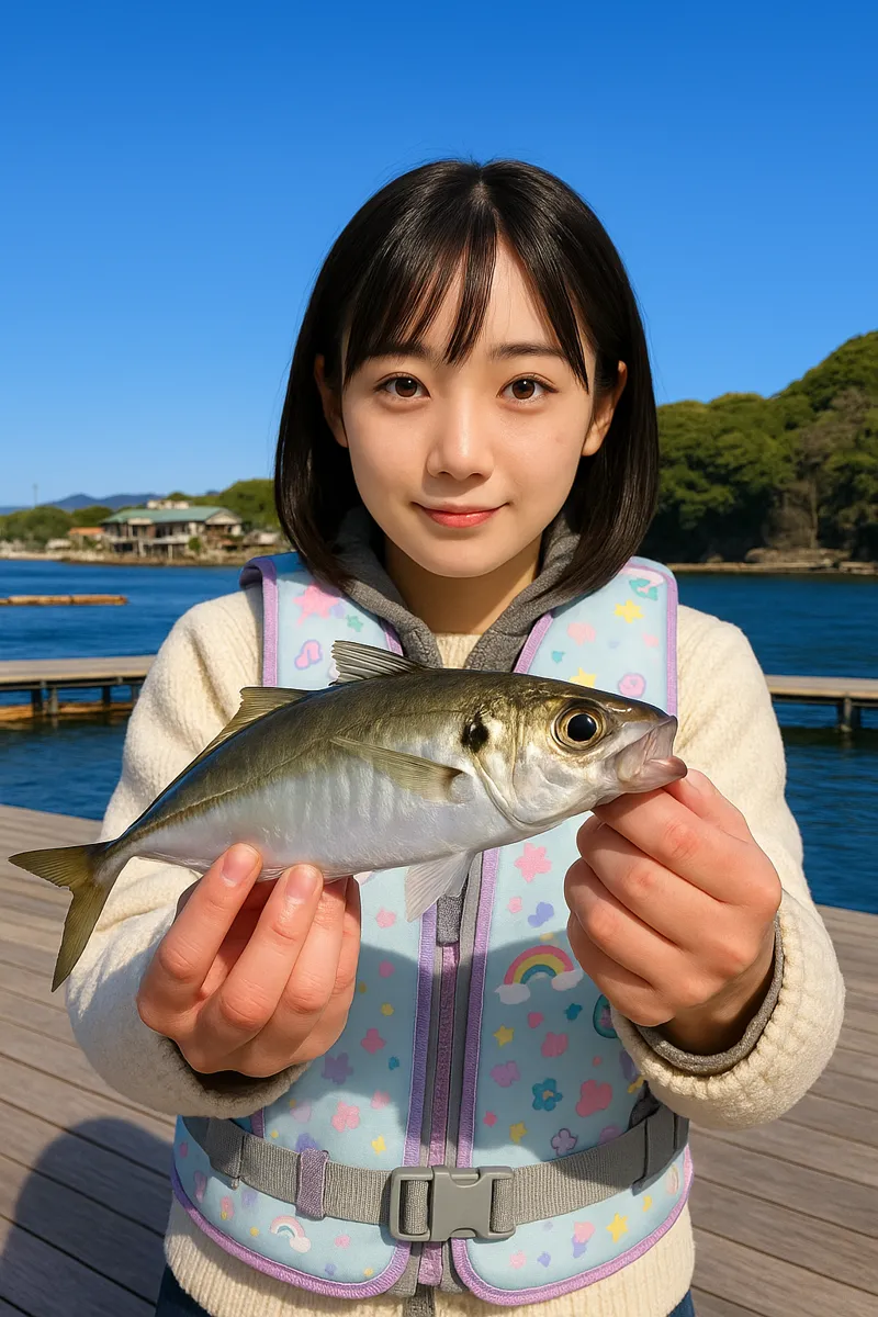 カタタの釣堀でアジの釣果を得た国生.webp