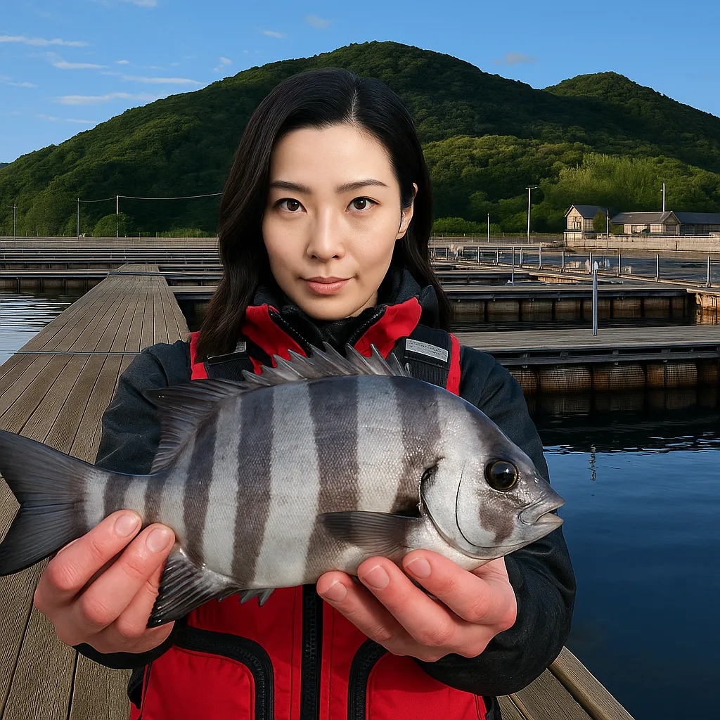 カタタの釣堀でイシダイの釣果を得た八重田.webp