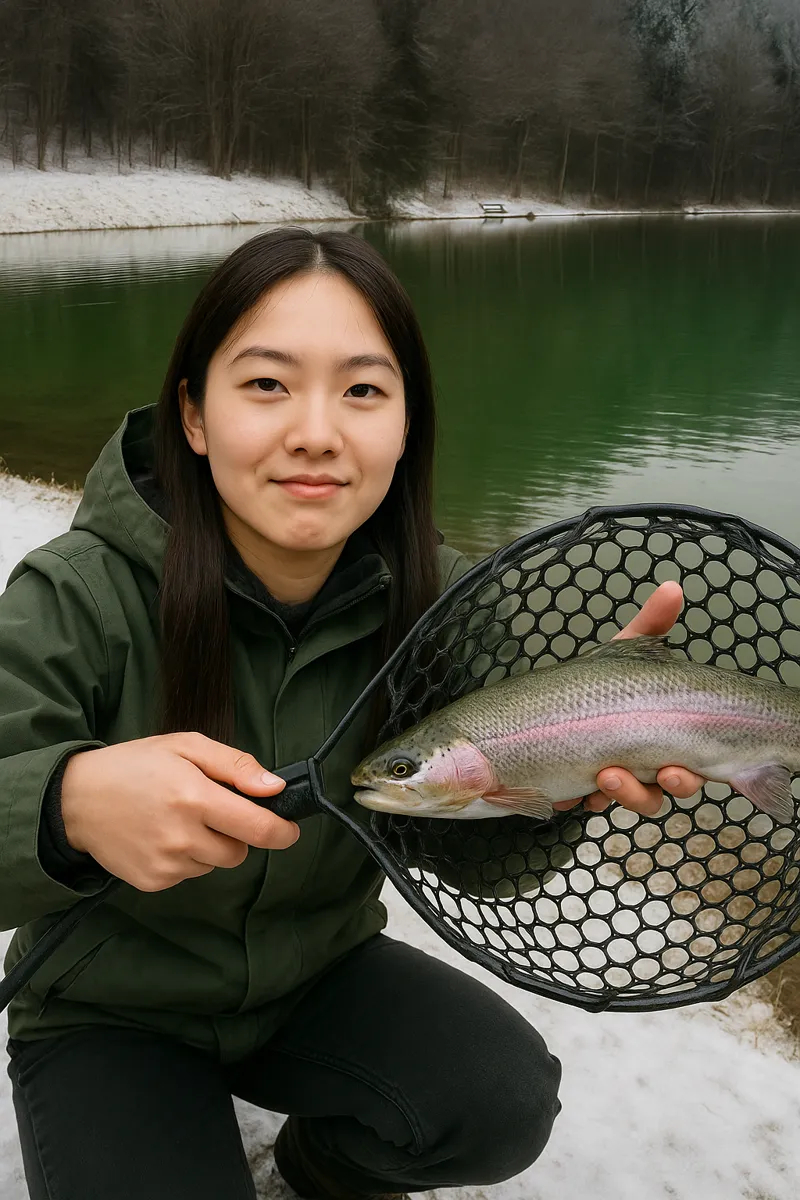 ジョイ・フィールドinTsuganeでニジマスの釣果を得た森永.webp