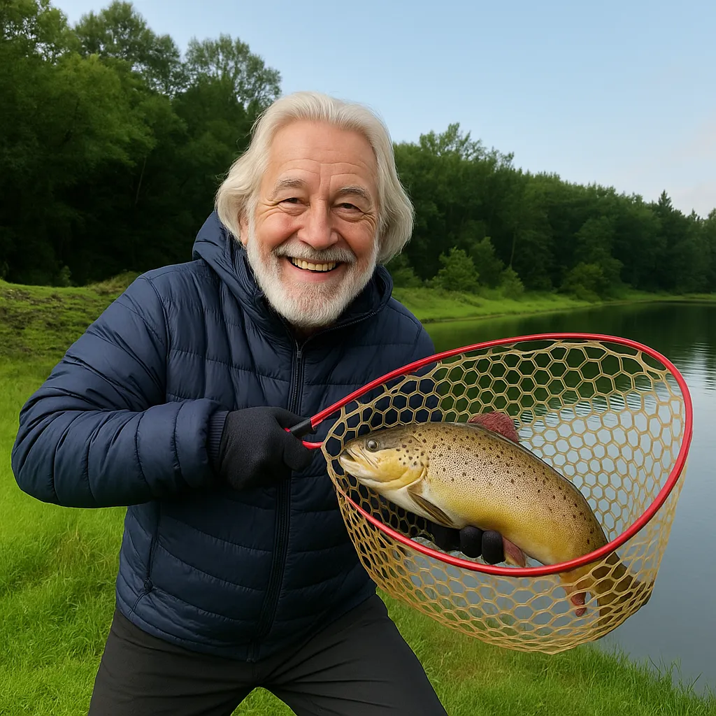 ジョイ・フィールドinTsuganeでブラウントラウトの釣果を得た米田.webp