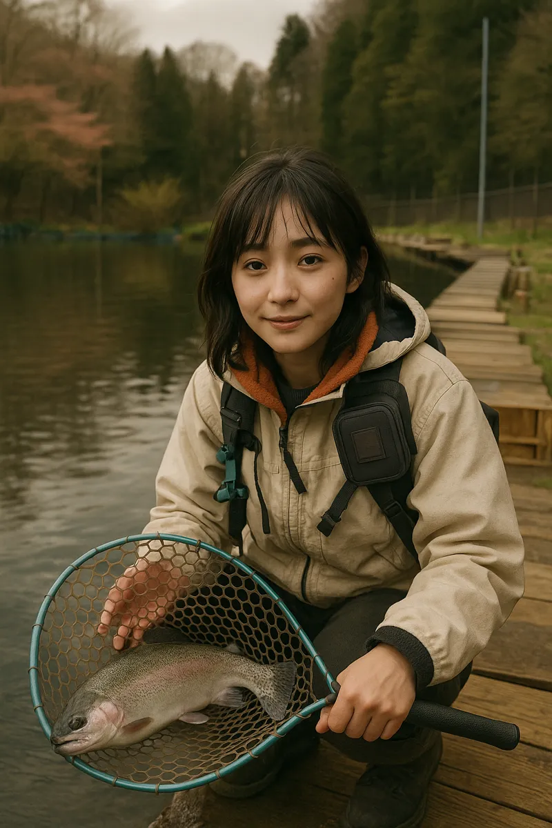 トラウトポンドNOIKEでニジマスの釣果を得た国生.webp
