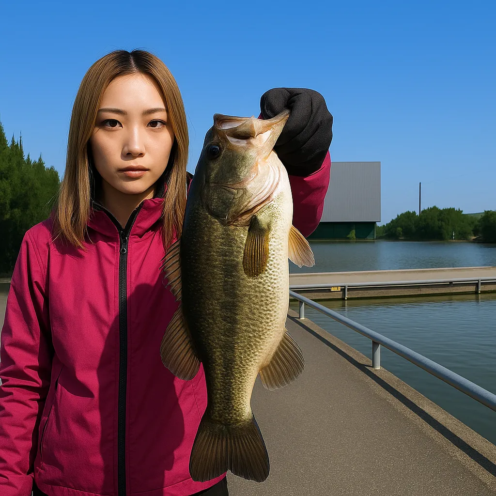 ドリームレイクでブラックバスの釣果を得た階下.webp