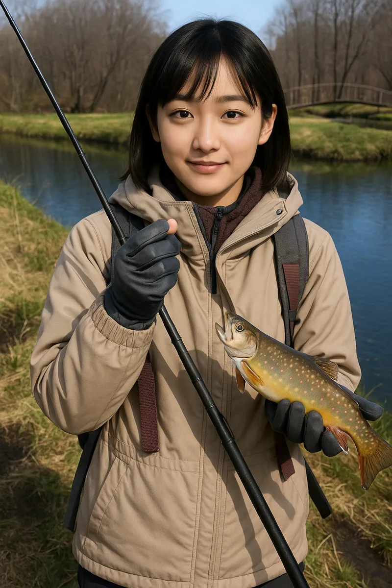 ファミリーパークさらべつでオショロコマの釣果を得た国生.webp