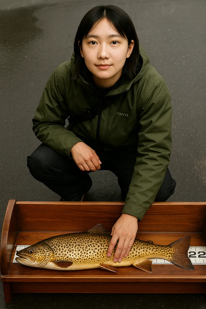 フィッシャーリゾート庄原でタイガートラウトの釣果を得た森永.webp