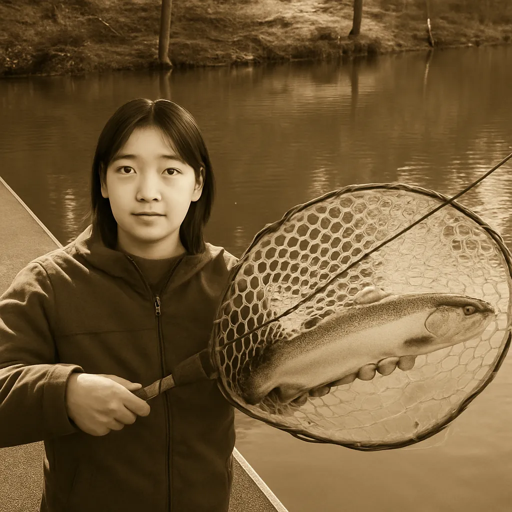 フィッシングパークつくば園でサクラマスの釣果を得た森永.webp