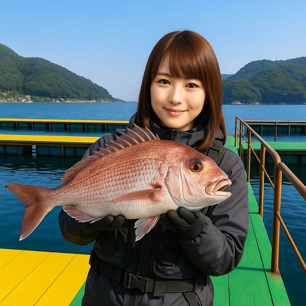フィッシングランド日向でマダイの釣果を得た山際.webp