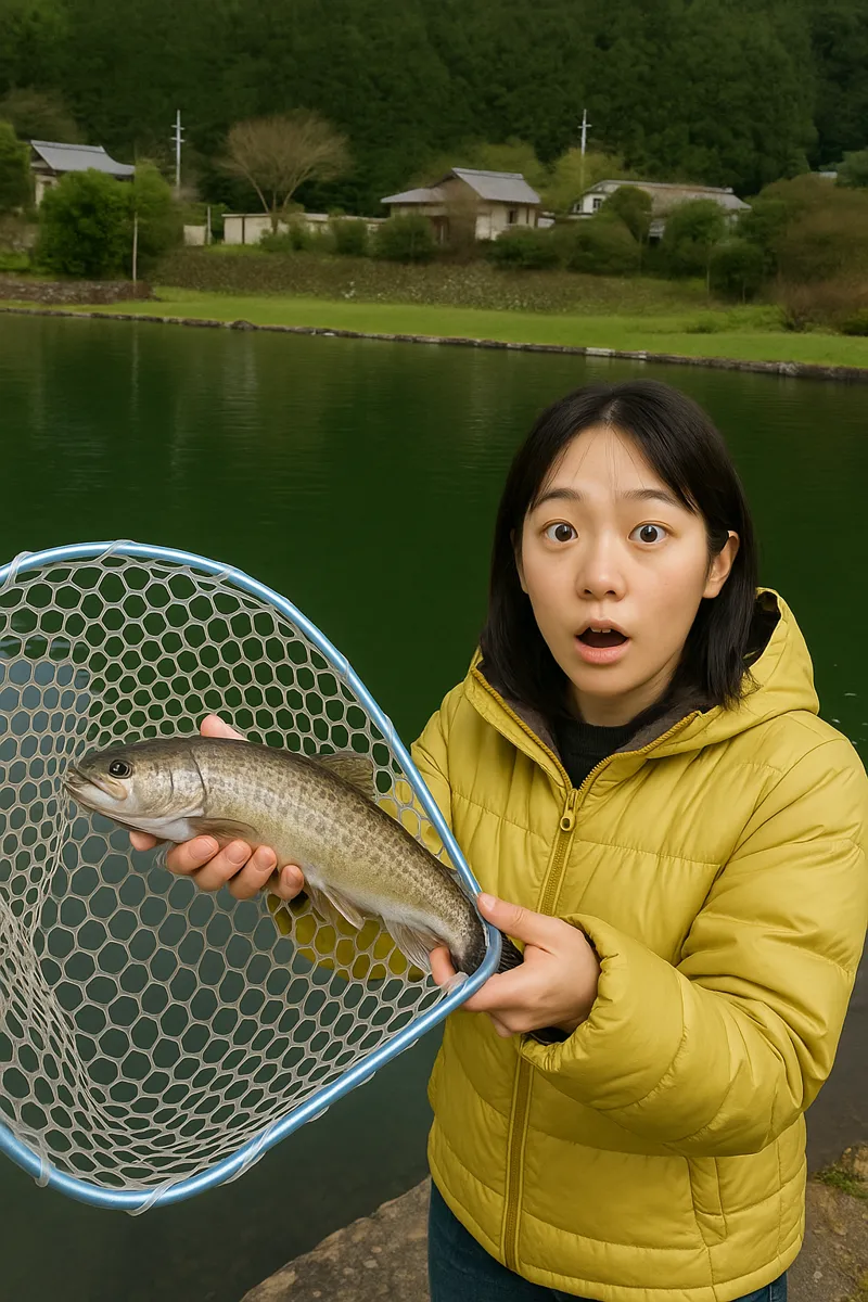 フィッシングリゾート上永野でイワナの釣果を得た森永.webp