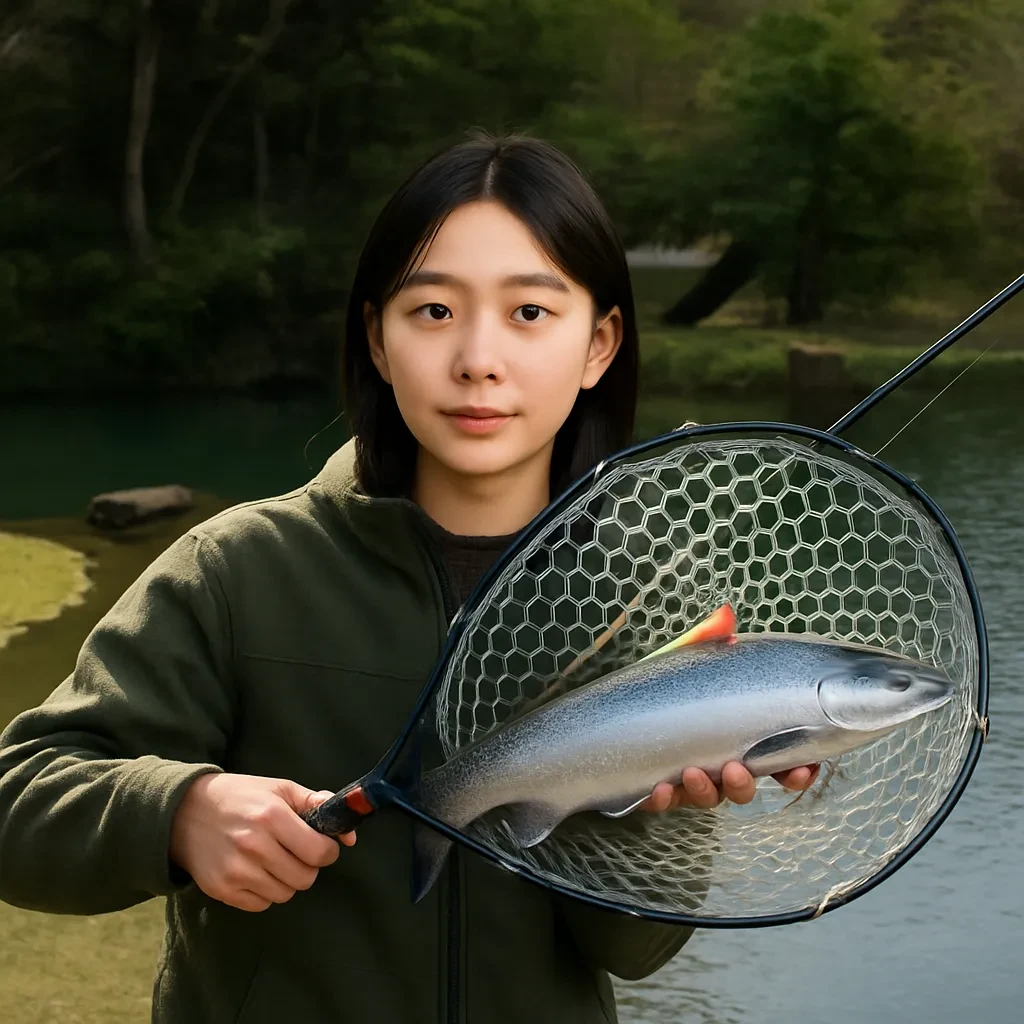 フィッシングリゾート上永野でサクラマスの釣果を得た森永.webp