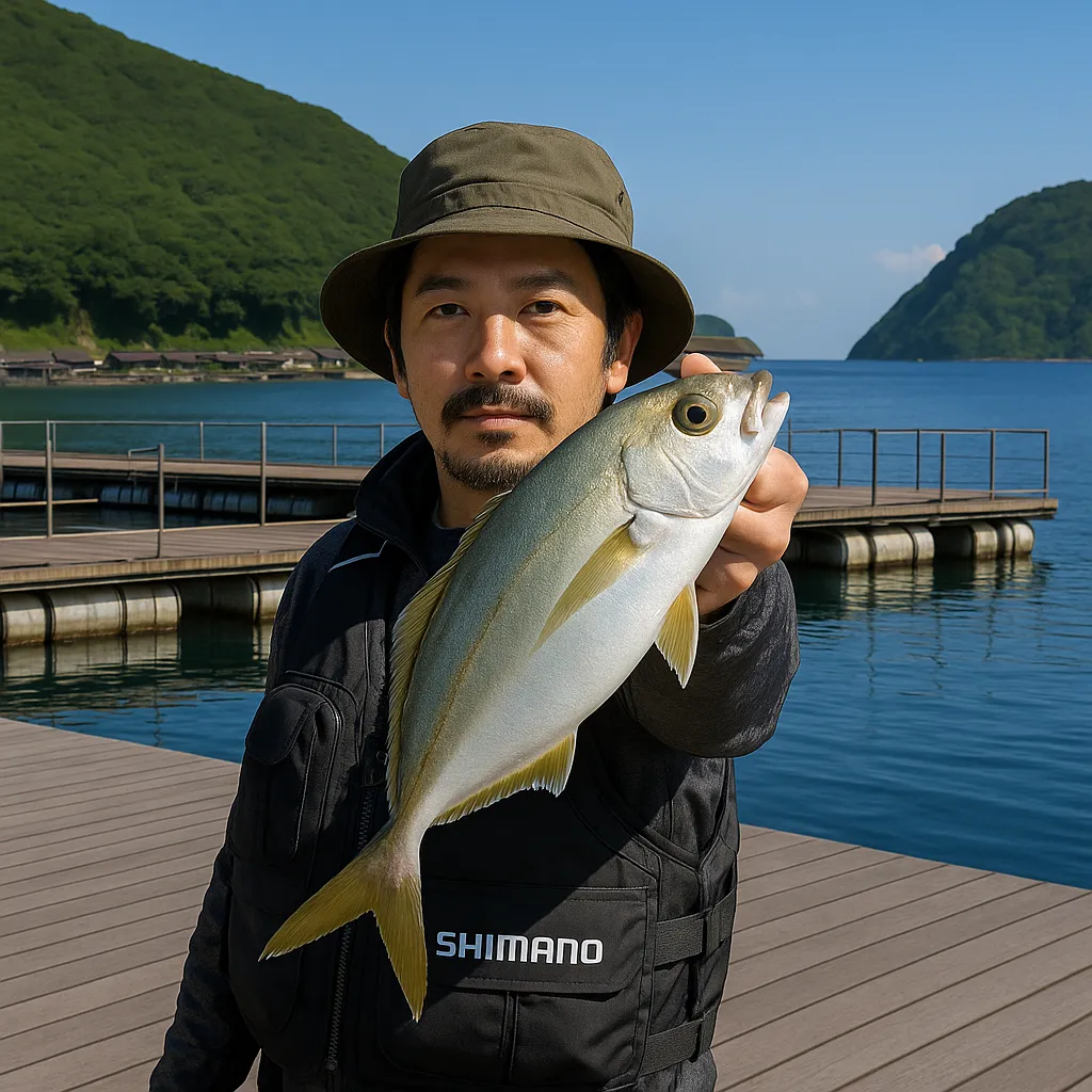 フィッシングレインボーでシマアジの釣果を得た佐々木.webp