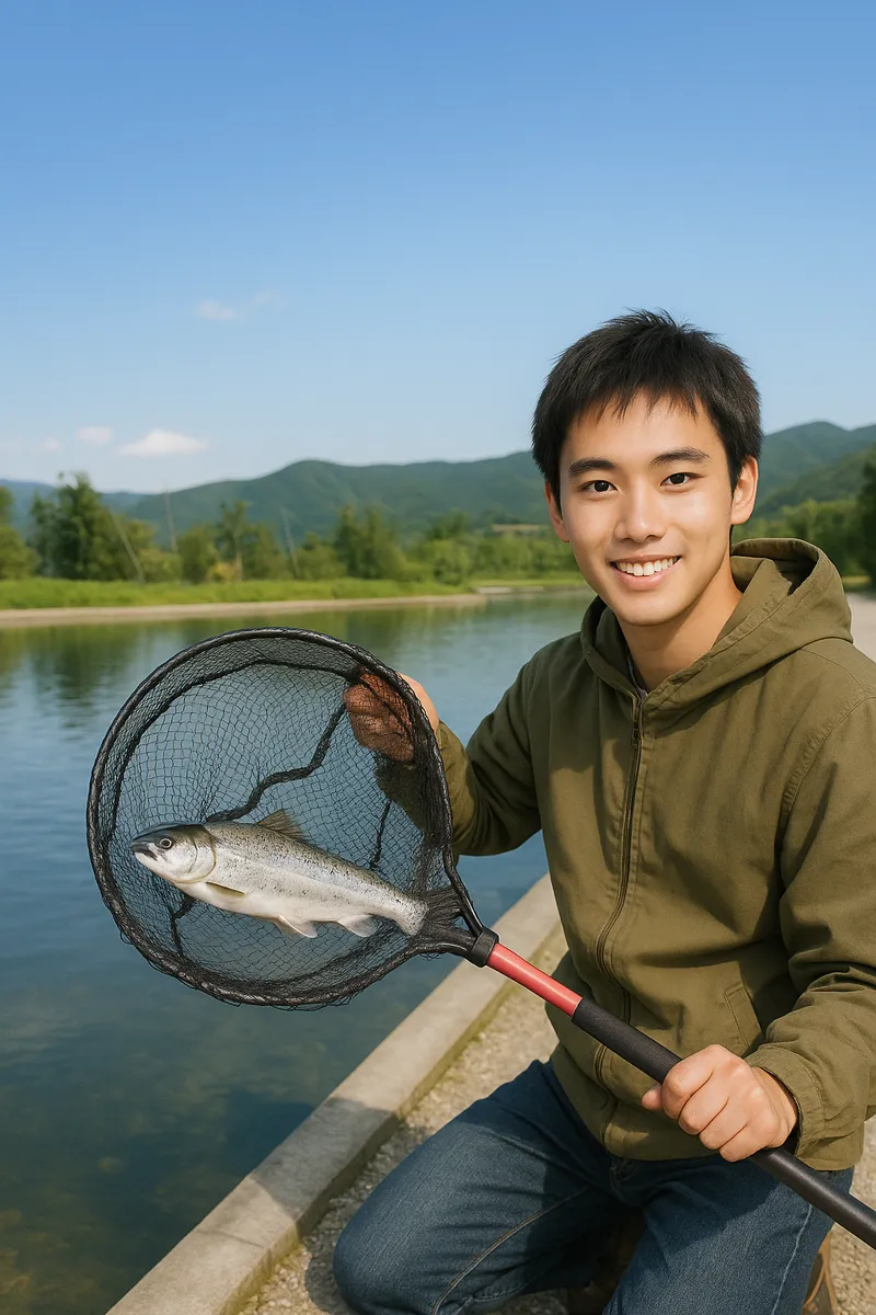 ブリーズでサクラマスの釣果を得た新崎.webp