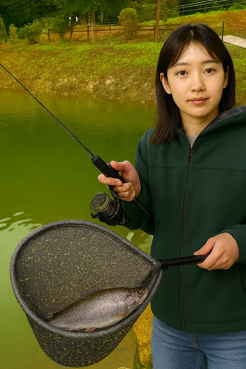 ミッドクリークでロックトラウトの釣果を得た森永.webp