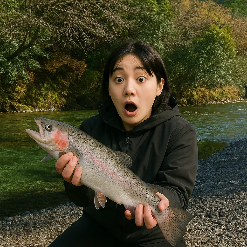 リヴァスポット早戸でニジマスの釣果を得た森永.webp