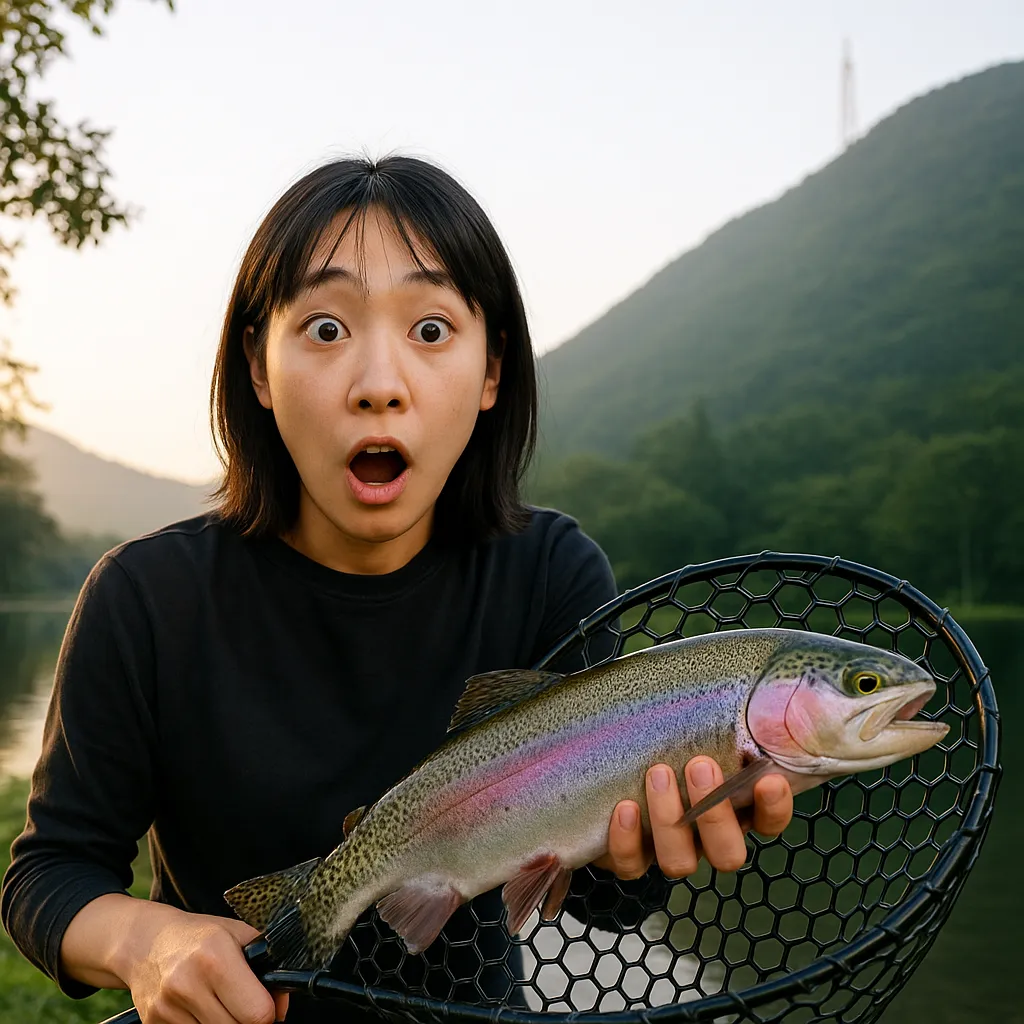 ロストルアーズでニジマスの釣果を得た森永.webp