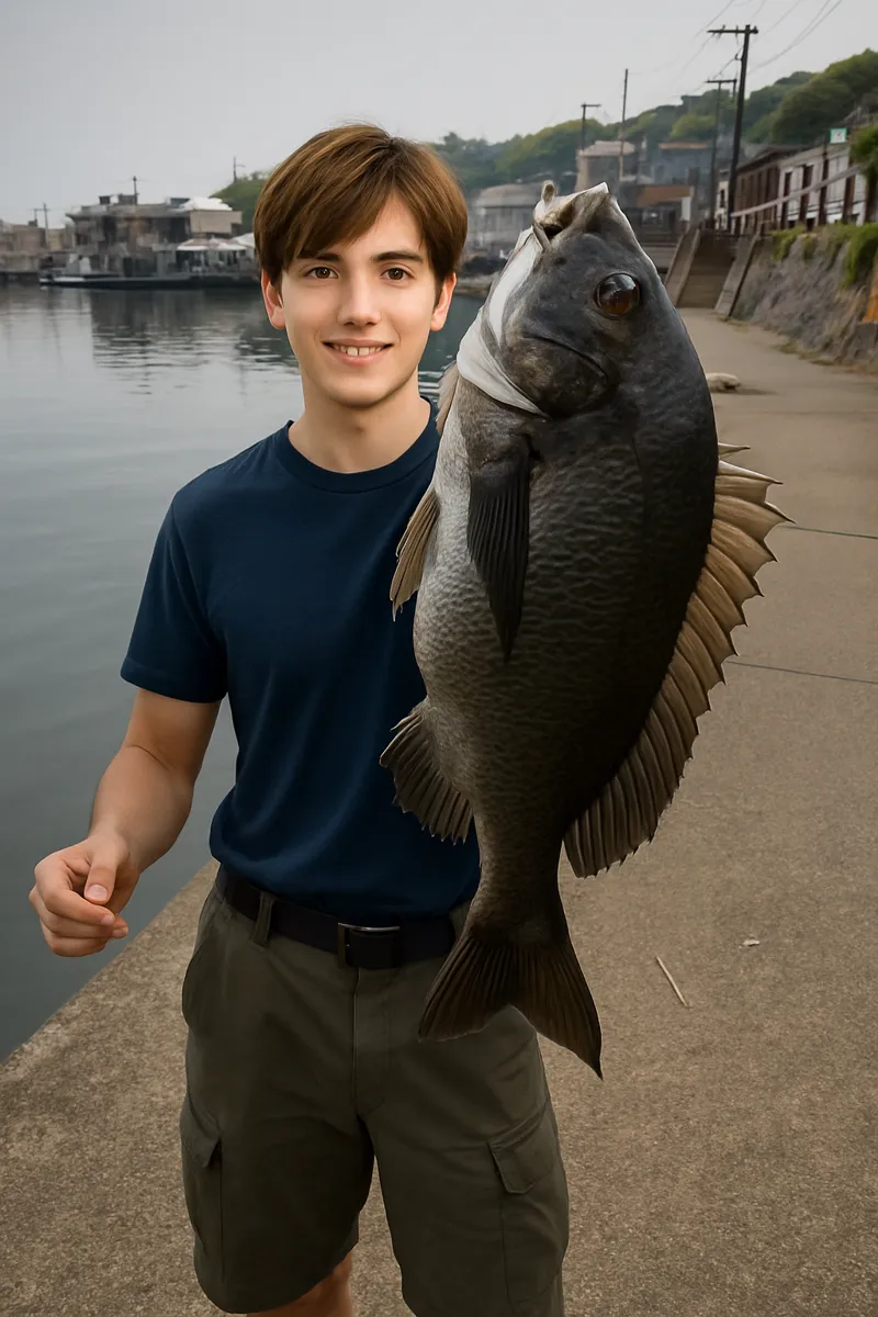 三崎港でクロダイの釣果を得た久良木.webp