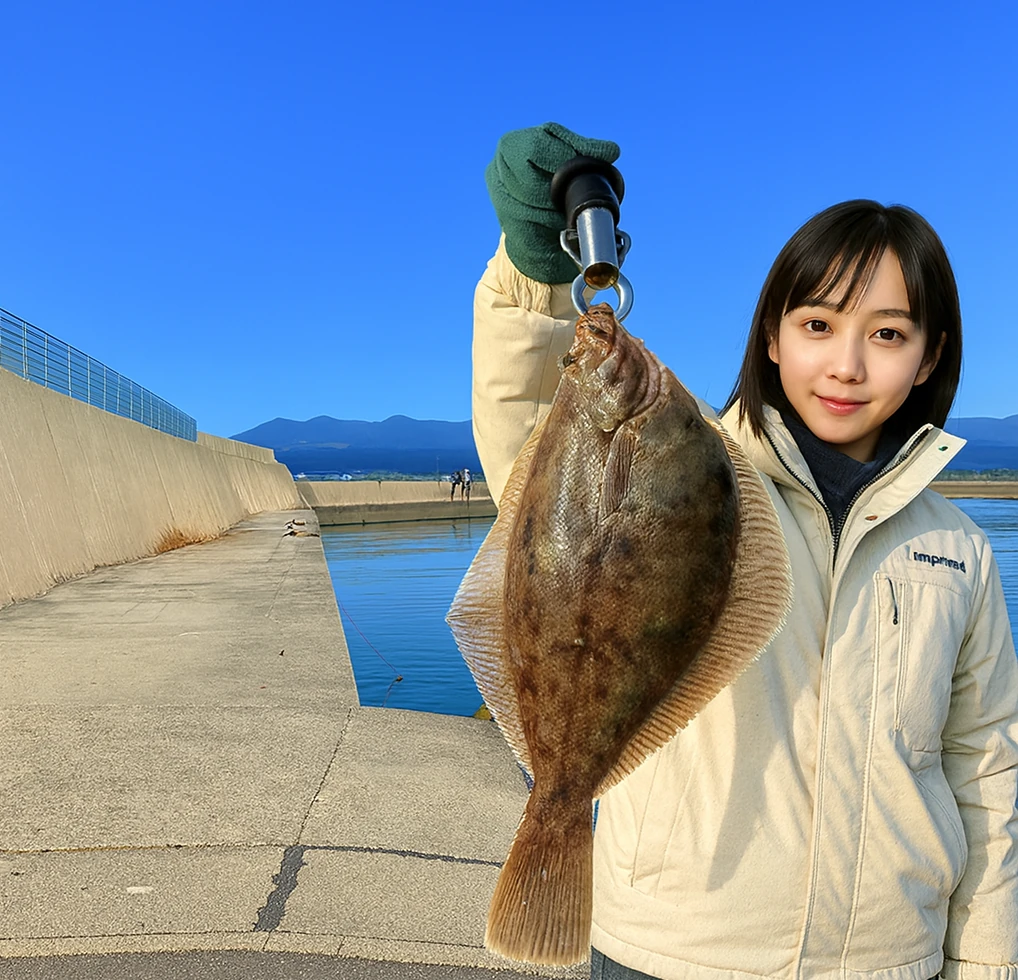 上ノ国漁港でカレイの釣果を得た国生.webp