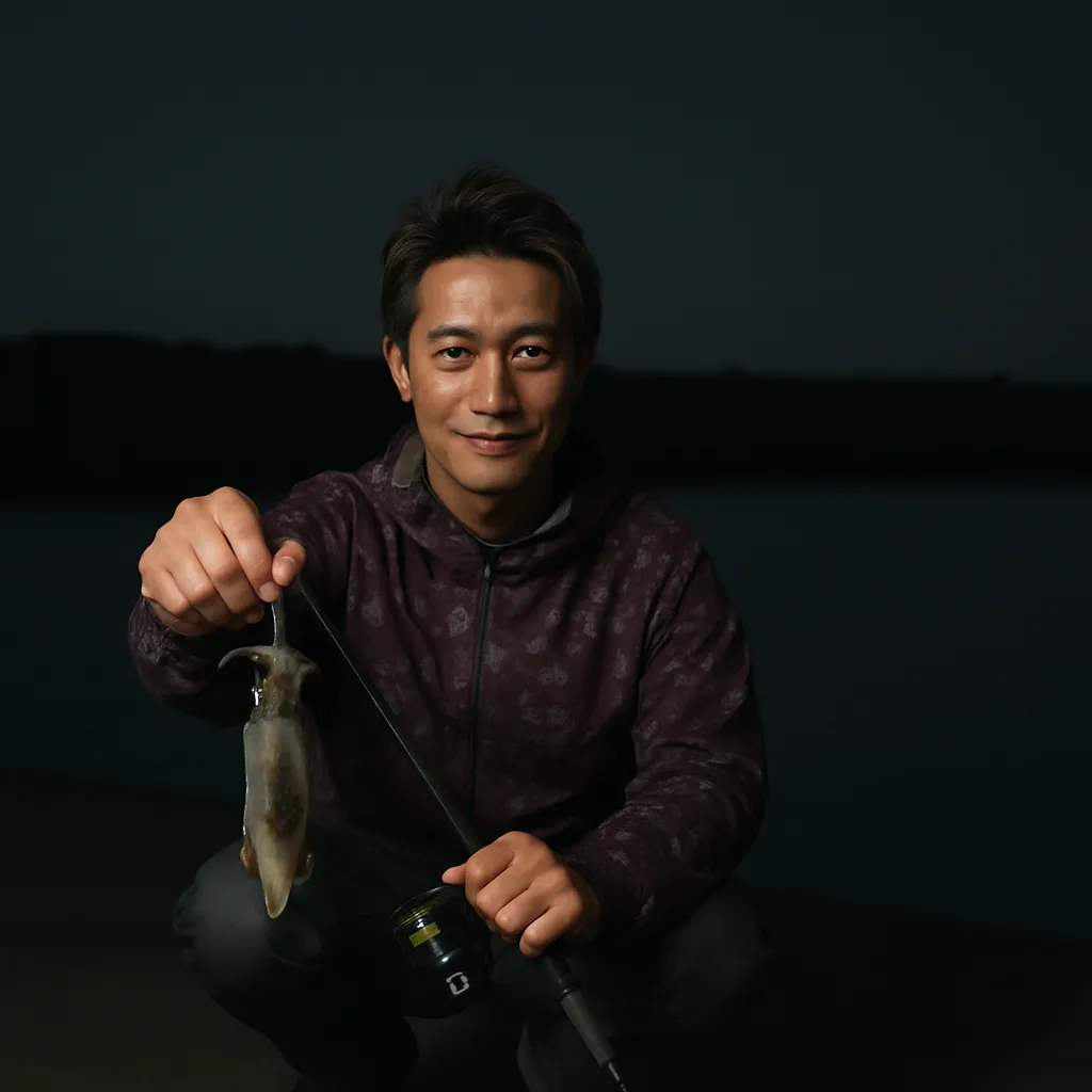 久遠漁港でマメイカの釣果を得た亀岡.webp