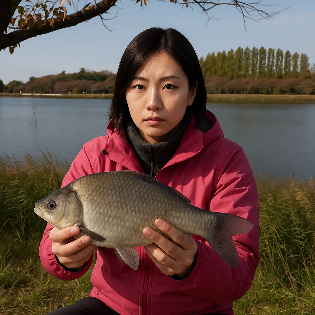 伊佐沼でヘラブナの釣果を得た黒川.webp