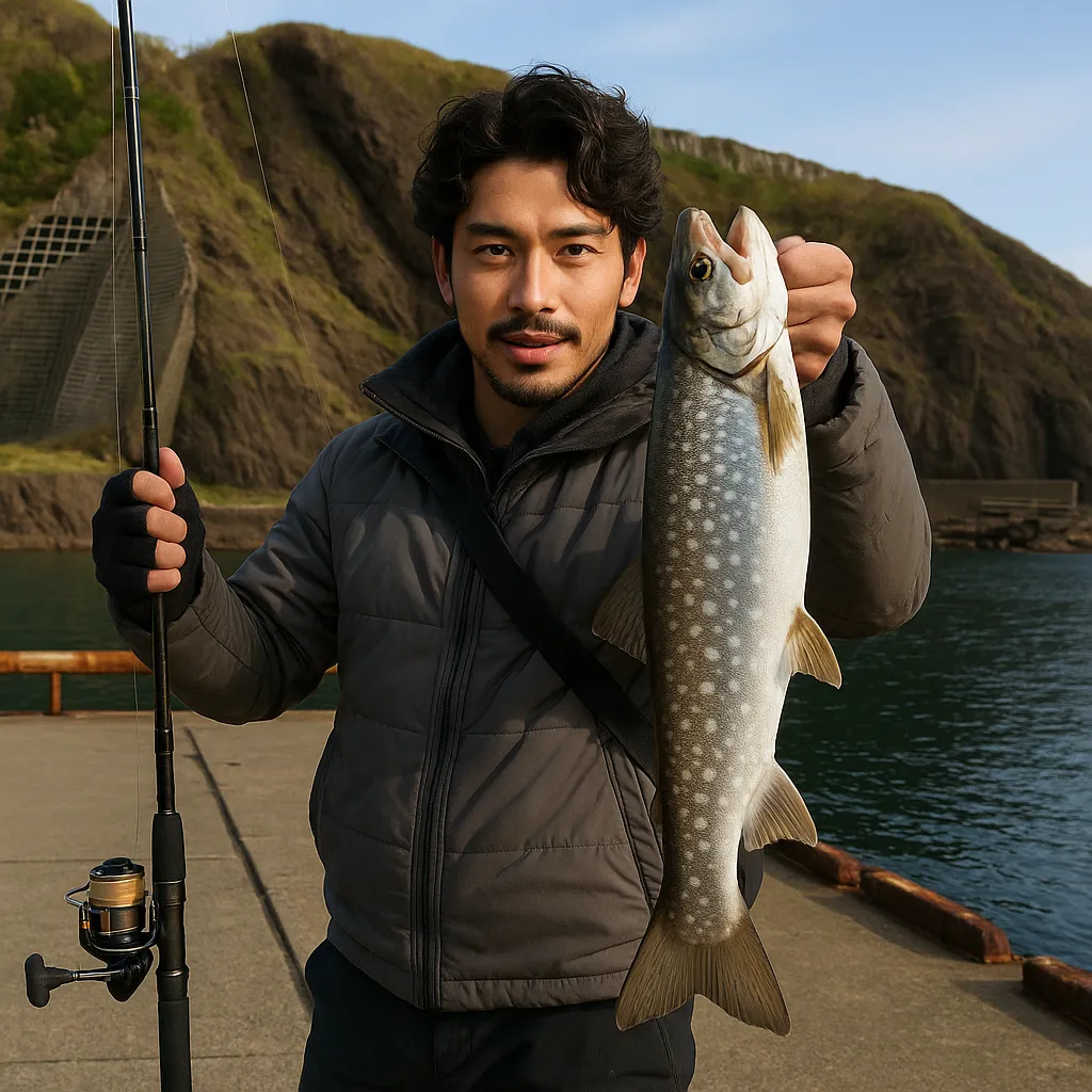 入舸漁港でアメマスの釣果を得た安城.webp