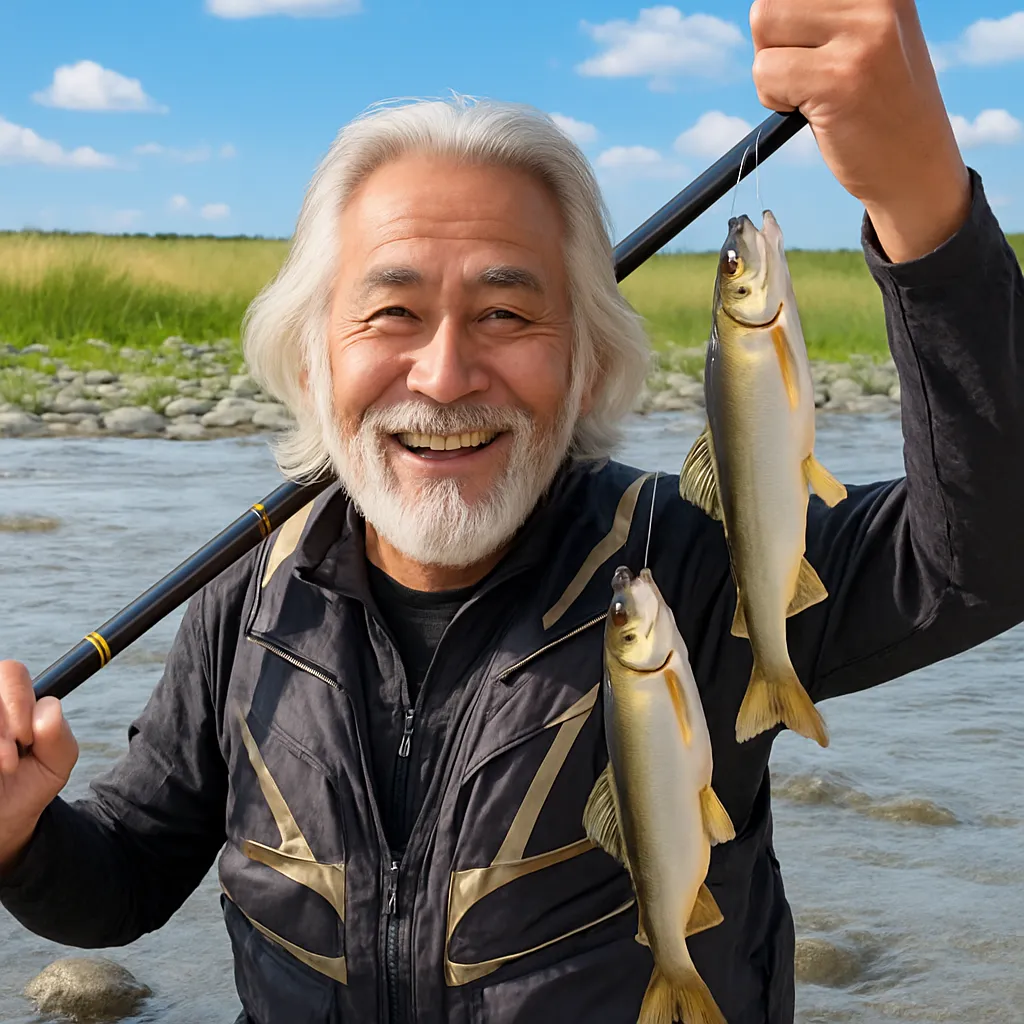 利根川でアユの釣果を得た米田.webp