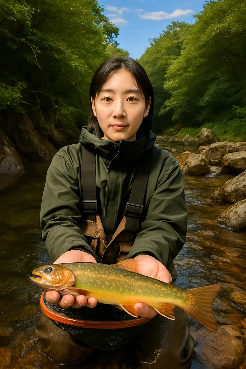 利根川でイワナの釣果を得た森永.webp