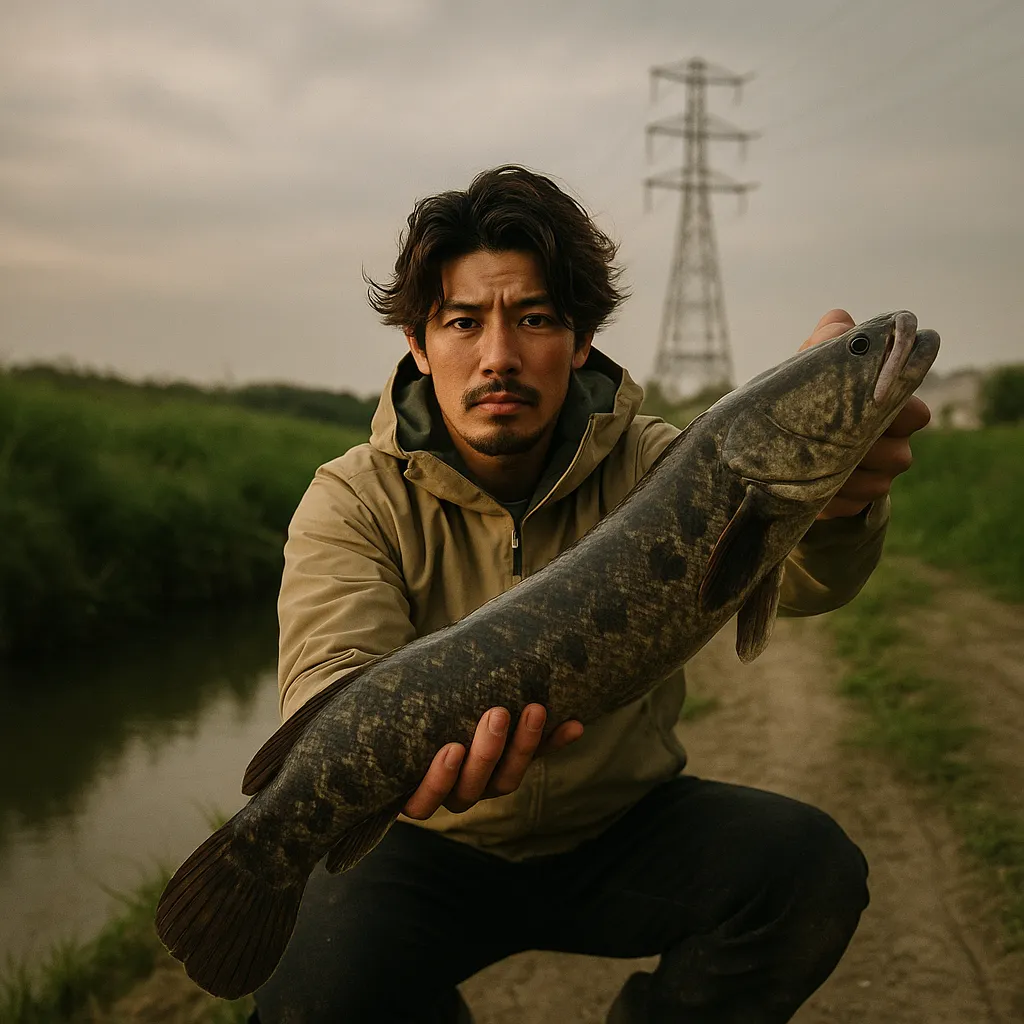 利根運河でライギョの釣果を得た澤田.webp