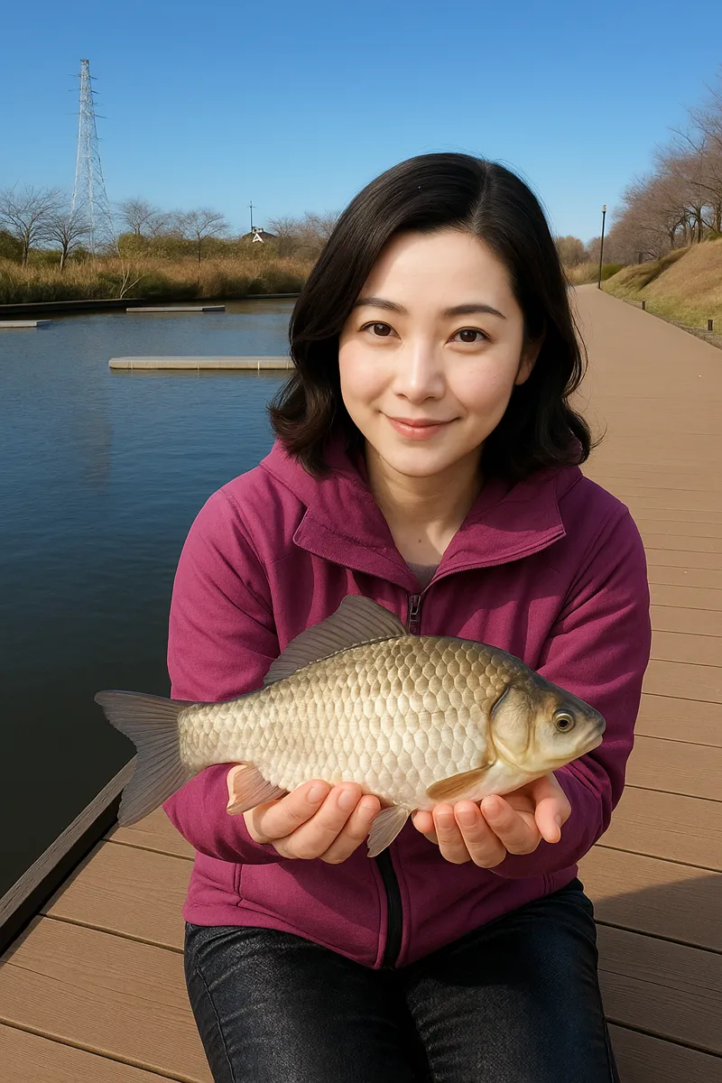 加福フィッシュランドでヘラブナの釣果を得た八重田.webp